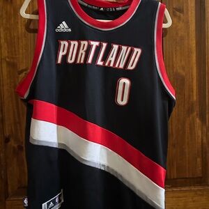 Adidas Portland Lillard Basketball Jersey - Black and Red